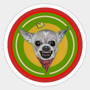 Bully | Big Bully Chihuahua | Evil Dog | Original Surreal Magic Pop Art Painting by Tyler Tilley c .2020 Sticker